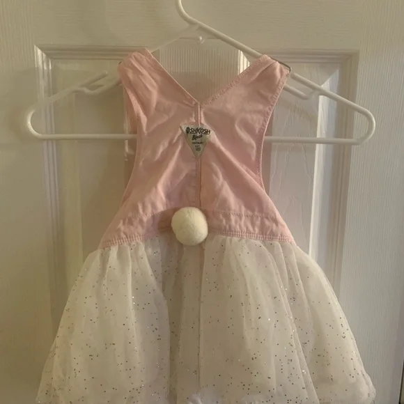 Oshkosh Bgosh Pink Bunny Dress Overalls Toddler Girl 2T - Picture 8 of 11